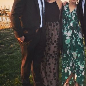 Belle Badgley Mischka Brown and Black Gown